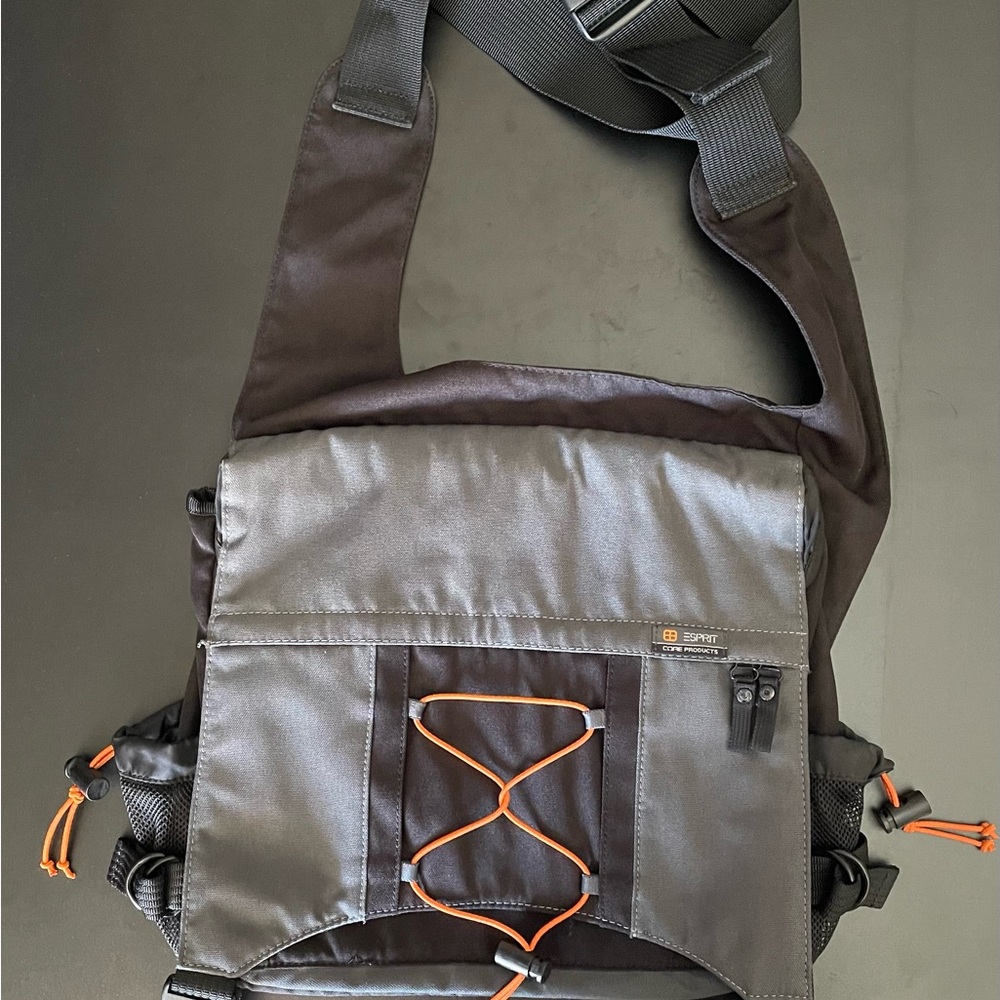 Esprit Core Products Black and Orange Messenger Bag